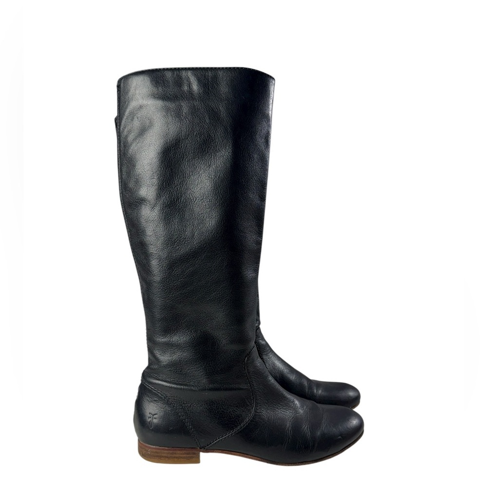 Frye Black Leather Knee-High Riding Boots - Picture 2 of 9